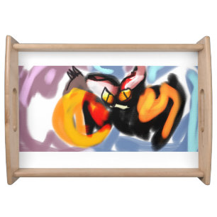 Bat Halloween misty Serving Tray