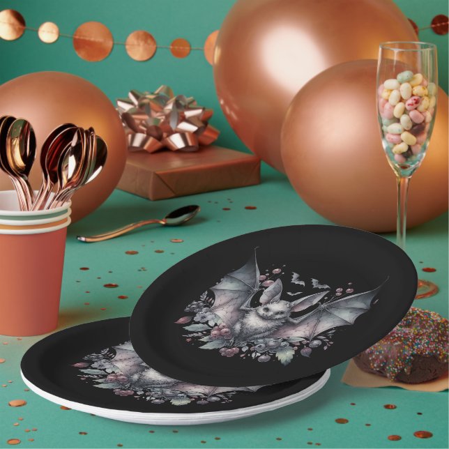 Bat Halloween Paper Plates (Multi)