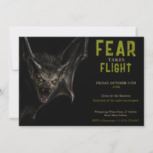 Bat Halloween Party - Dark Wings Halloween Invitation