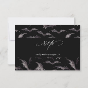 Bat Halloween Party w Meal RSVP Black Card