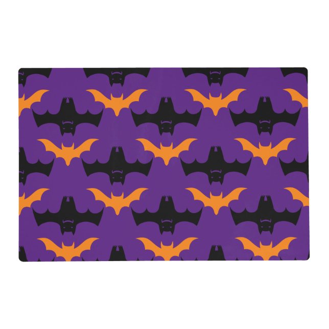 Bat Halloween Pattern Placemat (Front)