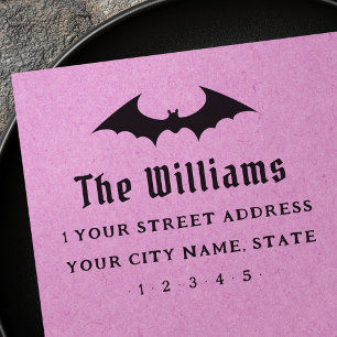 Bat Halloween return address Rubber Stamp