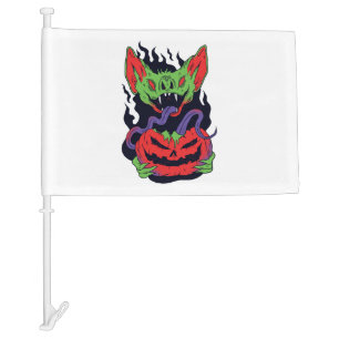 Bat Halloween - Scary Vampire Halloween Pumpkin Car Flag