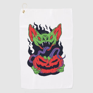 Bat Halloween - Scary Vampire Halloween Pumpkin Golf Towel