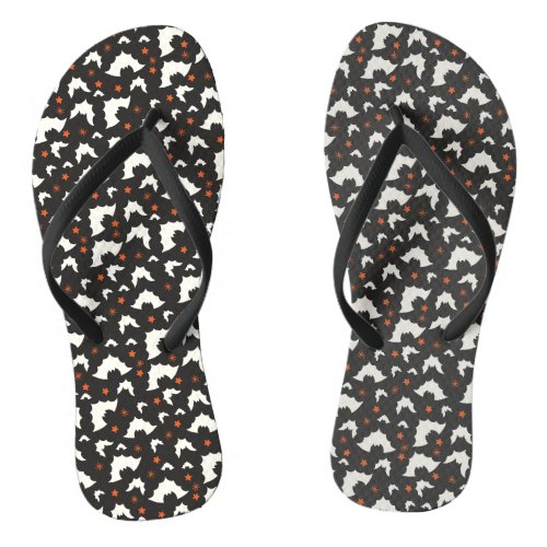 Bat Halloween Seamless Pattern Flip Flops