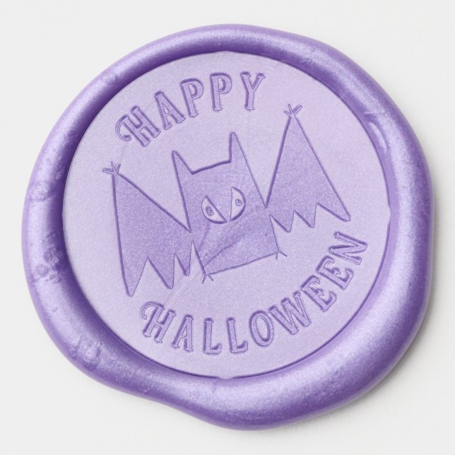 Bat Happy Halloween Wax Seal Sticker (Front)