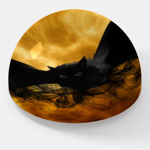 Bat harvest moon fall black yellow elegant  paperweight