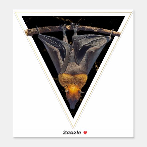Bat in Golden Triangle  Vinyl Sticker
