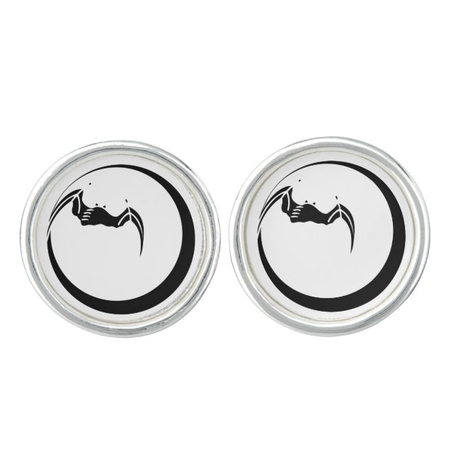 Bat in the moon cufflinks (Front)