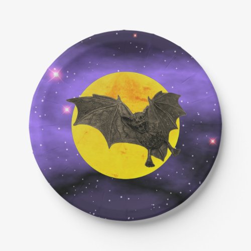 Bat in the Moonlight Paper Plate