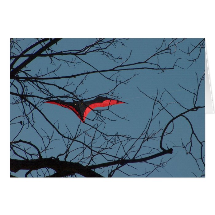 Bat Kite in Tree Halloween Card