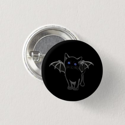 Bat Kitty Cute Graphic Goth Design Button