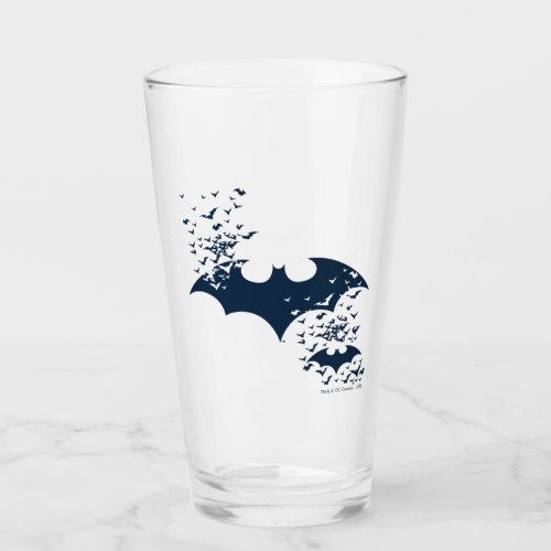 Bat Logo Bursting Into Bats Glass
