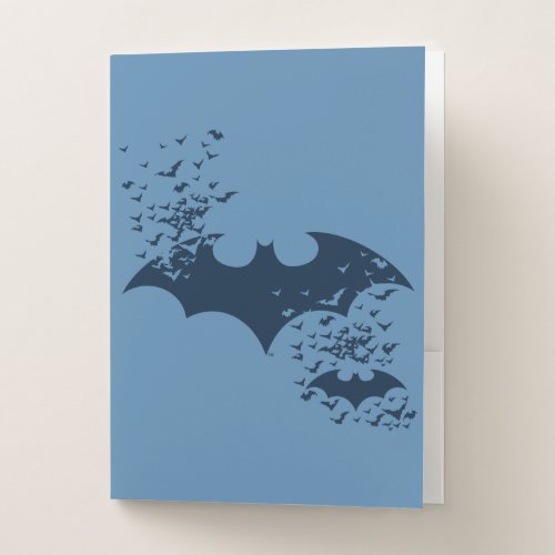Bat Logo Bursting Into Bats Pocket Folder