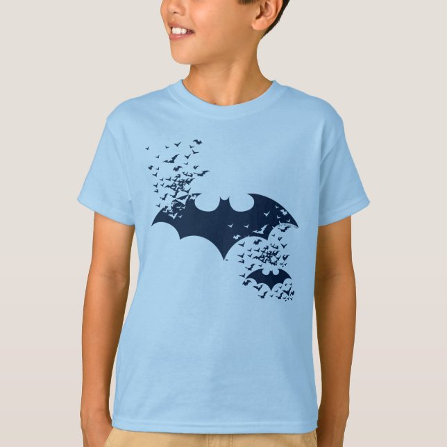 Bat Logo Bursting Into Bats T-Shirt (Front)