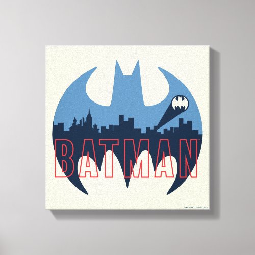 Bat Logo With Gotham  Bat Signal Canvas Print
