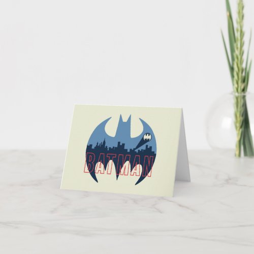 Bat Logo With Gotham  Bat Signal Note Card