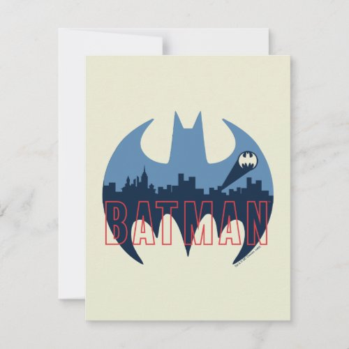 Bat Logo With Gotham  Bat Signal Note Card
