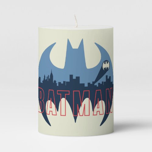 Bat Logo With Gotham  Bat Signal Pillar Candle