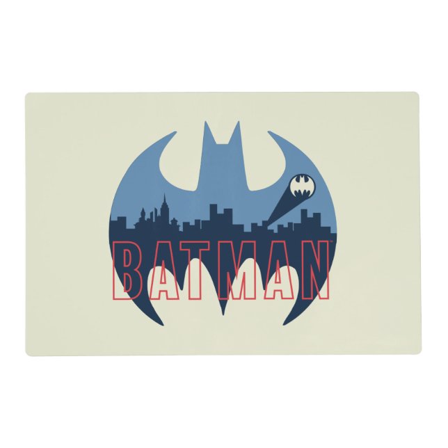 Bat Logo With Gotham & Bat Signal Placemat (Front)