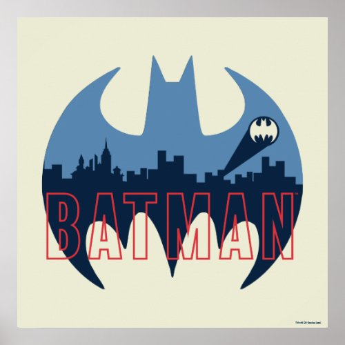 Bat Logo With Gotham  Bat Signal Poster
