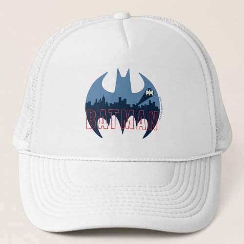 Bat Logo With Gotham  Bat Signal Trucker Hat