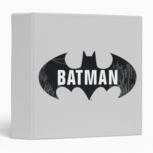 Bat Logo With Gotham Etching 3 Ring Binder