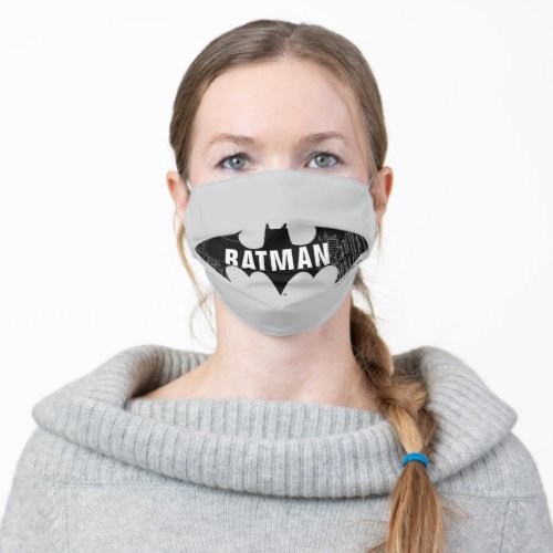 Bat Logo With Gotham Etching Adult Cloth Face Mask