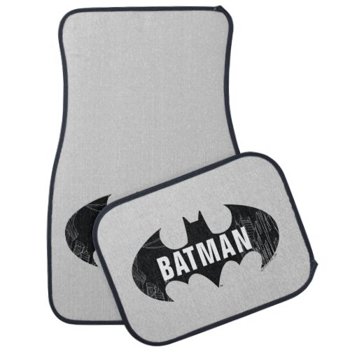 Bat Logo With Gotham Etching Car Floor Mat