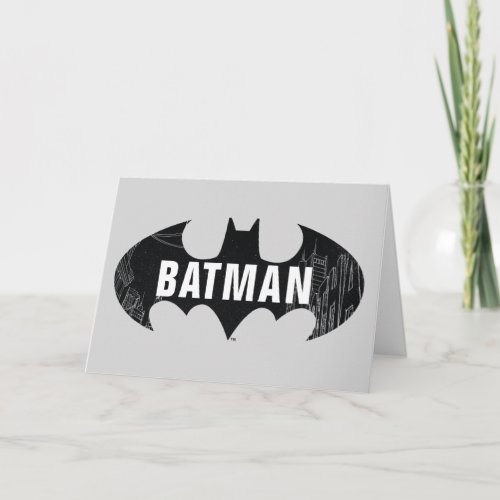 Bat Logo With Gotham Etching Card
