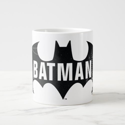 Bat Logo With Gotham Etching Giant Coffee Mug