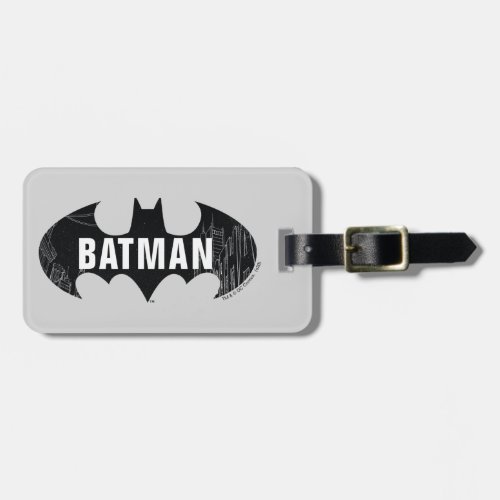 Bat Logo With Gotham Etching Luggage Tag