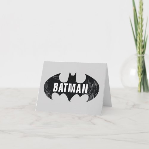 Bat Logo With Gotham Etching Note Card