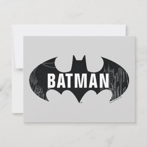 Bat Logo With Gotham Etching Note Card