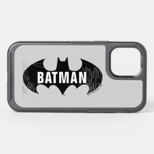 Bat Logo With Gotham Etching OtterBox Symmetry iPhone 12 Case