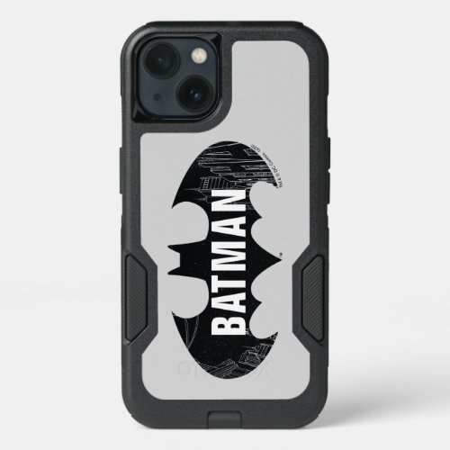 Bat Logo With Gotham Etching iPhone 13 Case
