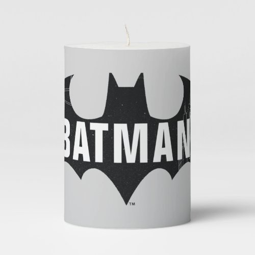 Bat Logo With Gotham Etching Pillar Candle