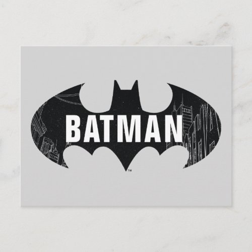Bat Logo With Gotham Etching Postcard