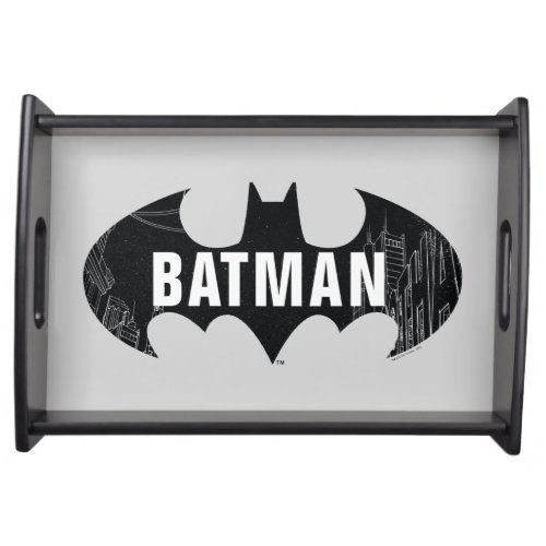 Bat Logo With Gotham Etching Serving Tray