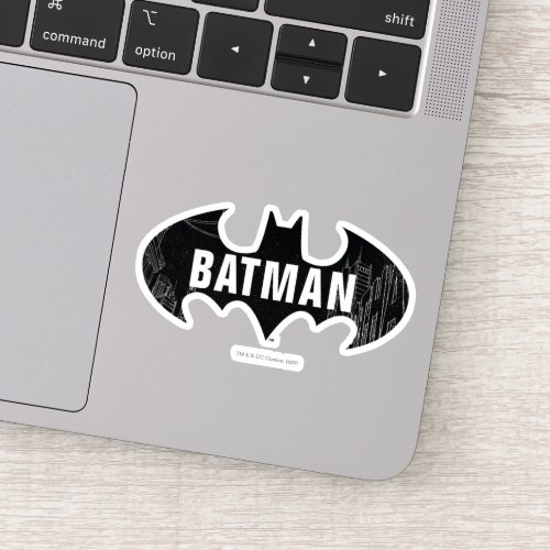 Bat Logo With Gotham Etching Sticker