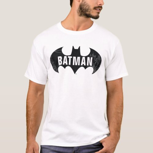 Bat Logo With Gotham Etching T_Shirt