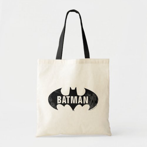 Bat Logo With Gotham Etching Tote Bag