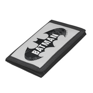Bat Logo With Gotham Etching Tri-fold Wallet
