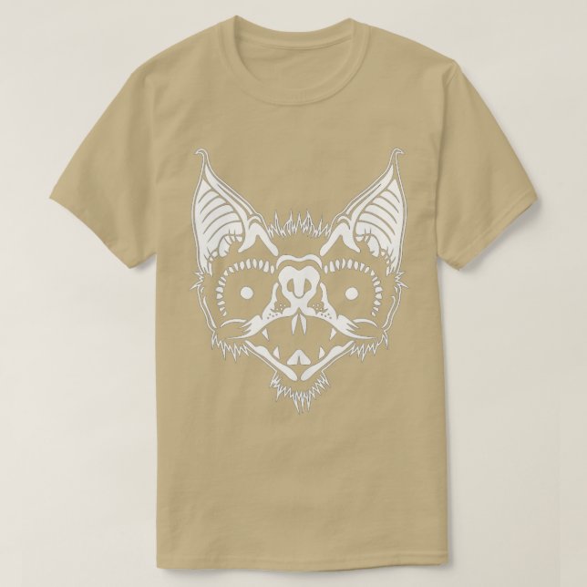 Bat Lover Vampire Chiroptera Head Goth Punk  T-Shirt (Design Front)