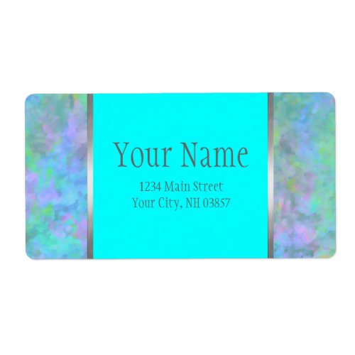 Bat Mitzvah Abstract Design in Turquoise Silver Label