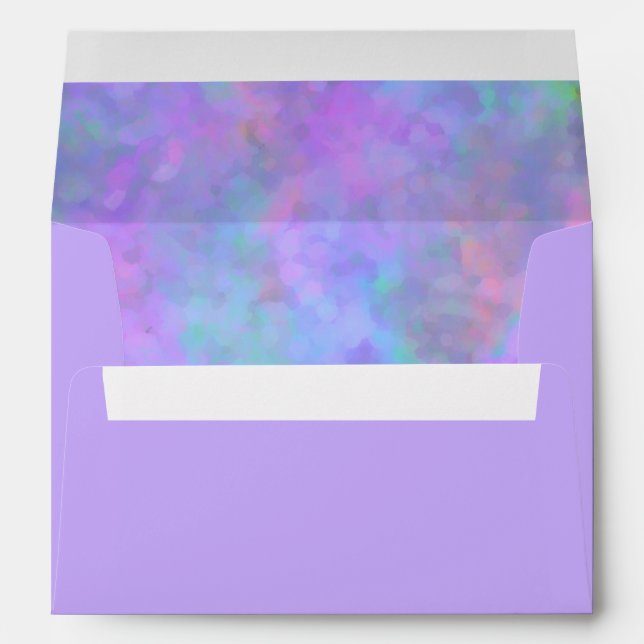 Bat Mitzvah Abstract Purple Pink Blue Silver Envelope (Back (Bottom))