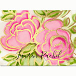 Bat Mitzvah Abstract Roses Pink Thank You Card<br><div class="desc">Bar Mitzvah and Bat Mitzvah invitation sets designed by Umua. Printed and shipped by Zazzle or its partners.</div>