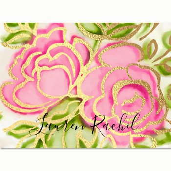 Bat Mitzvah Abstract Roses Pink Thank You Card by TailoredType at Zazzle