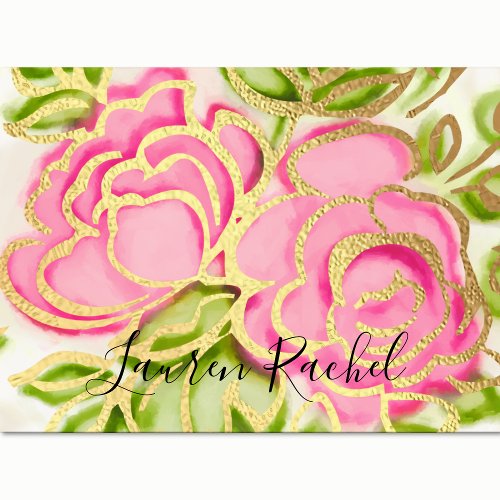 Bat Mitzvah Abstract Roses Pink Thank You Card
