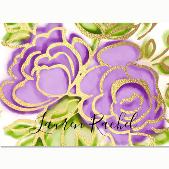 Bat Mitzvah Abstract Roses Purple Thank You Card by TailoredType at Zazzle